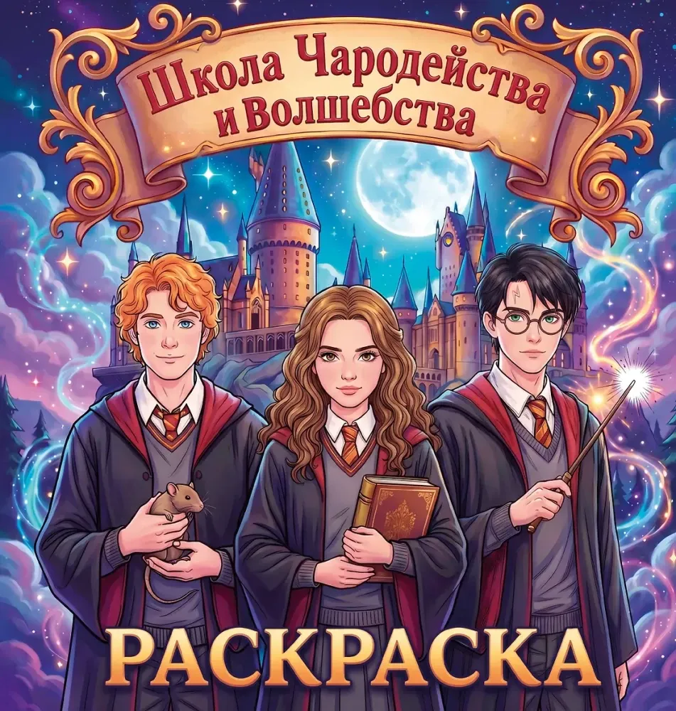 9785171878191_0 Школа чародейства и волшебства. Раскраска